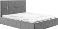 Кровать Bon Mebel Куба с ПМ 160x200 (велюр серый)