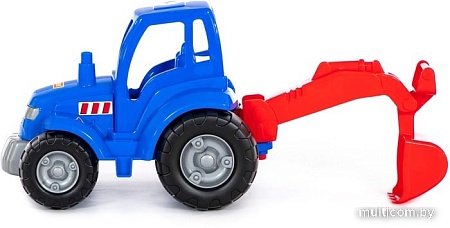 Игрушечный транспорт Полесье Трактор Чемпион с лопатой 84736 (синий)
