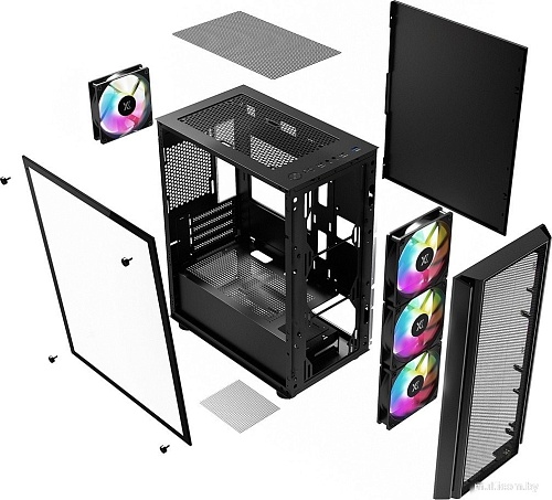 Корпус XASTRA A402M 4FRGB (черный)