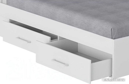 Кровать Mio Tesoro Абрау с ящиками 160x200 (белый текстурный)