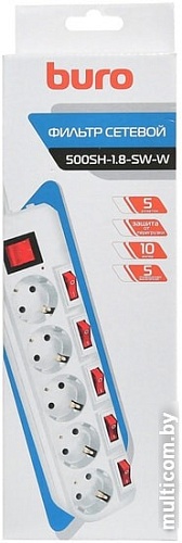 Сетевой фильтр Buro 500SH-1.8-SW-W