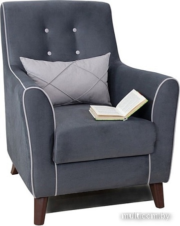 Интерьерное кресло Нижегородмебель Френсис ТК 267 (офелия/амиго велюр, темно-серый)