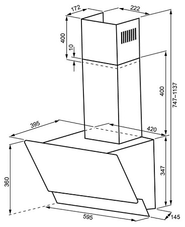 Каминная вытяжка Kronasteel ALVA 600 white S