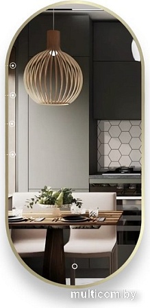 Зеркало eMZe Led с подсветкой и УФ-окантовкой 50x100 LED.UV.50.100.AUR (золото)
