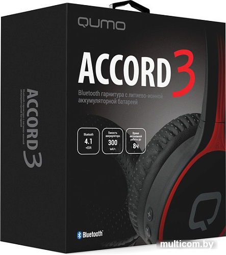 Наушники QUMO Accord 3 (черный/красный)