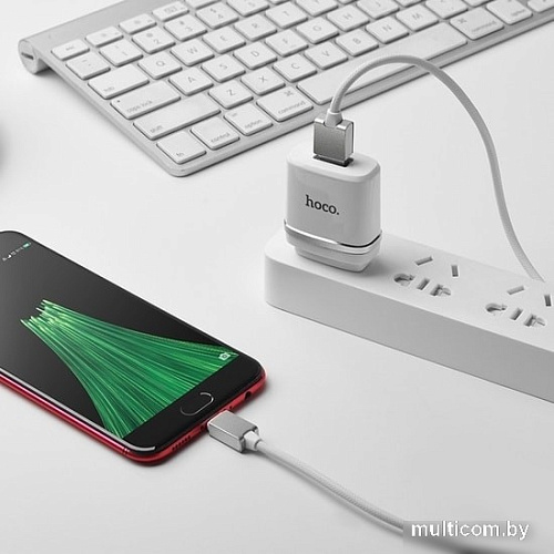 Кабель Hoco U49 microUSB (белый)