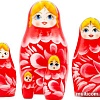 Развивающая игра Брестская Матрешка Красная с цветами (набор 5 шт)