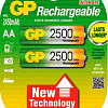 Аккумуляторы GP AA 2500mAh 2 шт. [250AAHC]