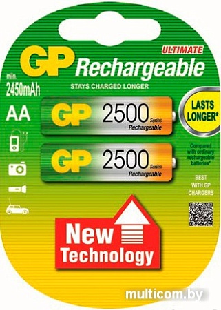 Аккумуляторы GP AA 2500mAh 2 шт. [250AAHC]