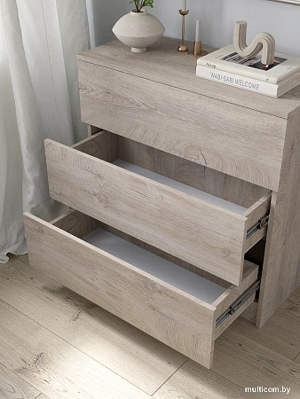 Комод Горизонт Нео 760 3 ящика (дуб эндгрейн)