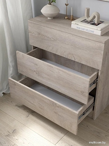 Комод Горизонт Нео 760 3 ящика (дуб эндгрейн)