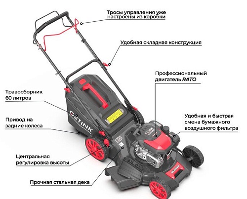 Газонокосилка GETINK GLM46S
