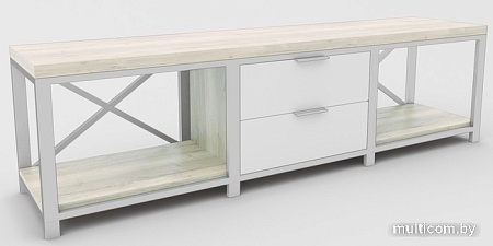 Тумба Hype Mebel Хельга 150x40 (белый-древесина белая)