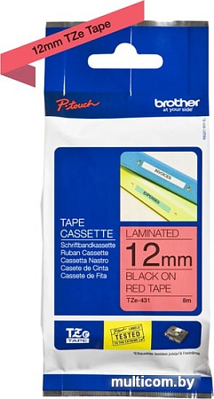 Картридж-лента для термопринтера Brother TZe-431 (12 мм, 8 м)