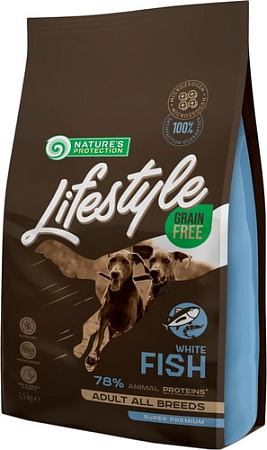 Сухой корм для собак Nature's Protection Lifestyle Grain Free Adult White Fish 1.5 кг