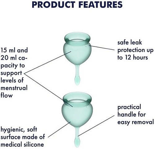 Менструальная чаша Satisfyer Feel Good (зеленый)