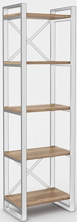 Стеллаж Hype Mebel Стандарт 50x170 (белый/дуб галифакс натуральный)
