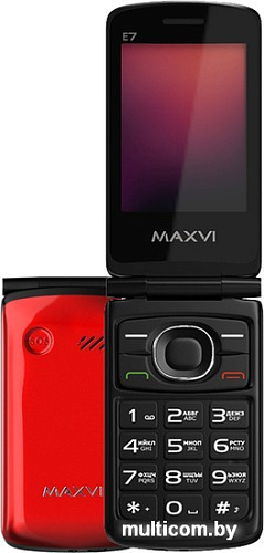Кнопочный телефон Maxvi E7 (красный)