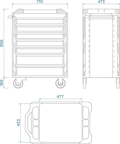 Тележка King Tony 87SQ31-7B-BK