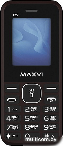Кнопочный телефон Maxvi C27 (коричневый)