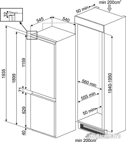 Холодильник Smeg C8194TNE