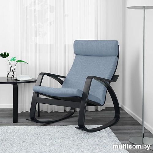 Кресло-качалка Ikea Поэнг (черно-коричневый/хилларед бежевый) 292.515.40