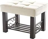 Банкетка AMC Lux 5 с полкой кожзам коричневый/бежевый/коричневый 5.1Б60232