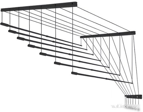 Сушилка для белья Comfort Alumin Потолочная 5 прутьев Black Style Telescop 100-180 см (алюминий)