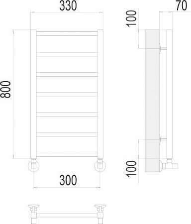 Полотенцесушитель TERMINUS Классик П8 500х800 нп 500