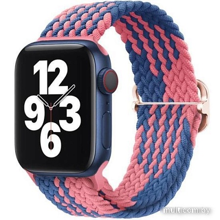Ремешок Rumi Wick из плетеного нейлона для Apple Watch 38/40/41mm (розово-синий)