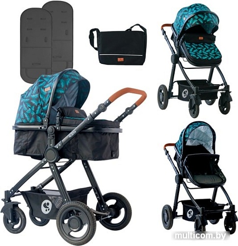 Универсальная коляска Lorelli Alexa 2020 (2 в 1, black leaves)