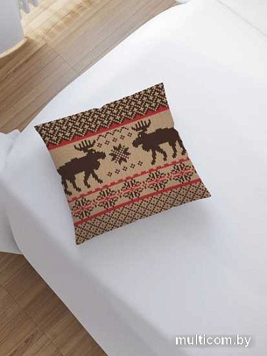 Чехол на подушку JoyArty Вышивка с оленями sl_78634
