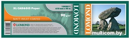 Инженерная бумага Lomond XL CAD&GIS Paper 610 мм х 45 м 90 г/м2 (1202011)