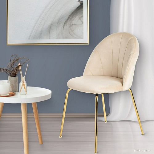 Стул Mio Tesoro Паола DC-125М (кремовый/золото, G062-3)