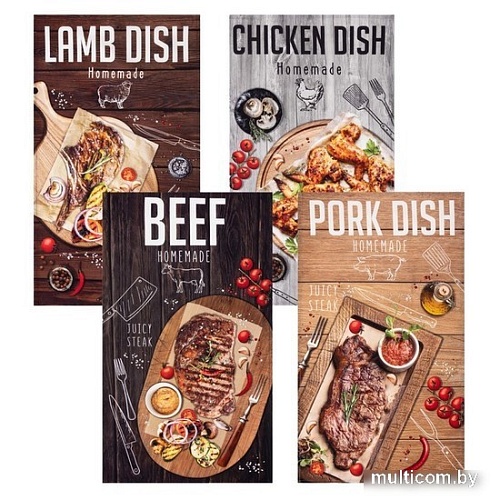 Набор полотенец Этель Meat dish 4 шт 6853371 (разноцветный)