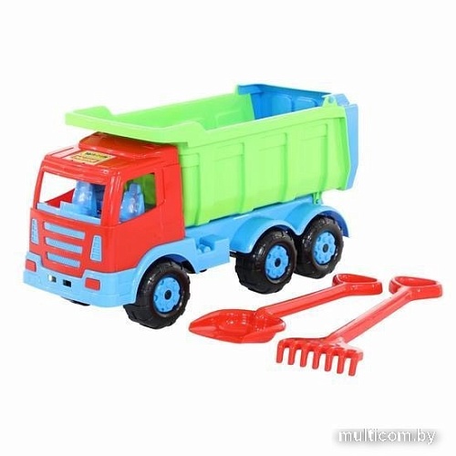 Полесье Премиум автомобиль-самосвал + лопата большая грабли большие 9851