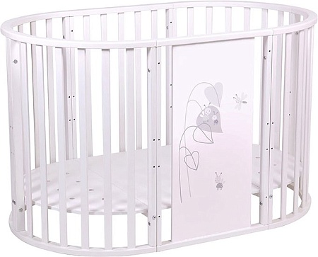 Кроватка-трансформер Polini Kids French 925 Amis (белый)