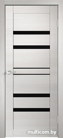 Межкомнатная дверь Velldoris Linea 6 60x200 (дуб белый поперечный, лакобель черный)