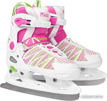 Роликовые коньки Ricos Props PW-223B M (р. 37-40, белый/розовый)
