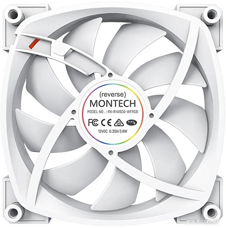 Вентилятор для корпуса Montech RX140 PWM Reverse (белый)