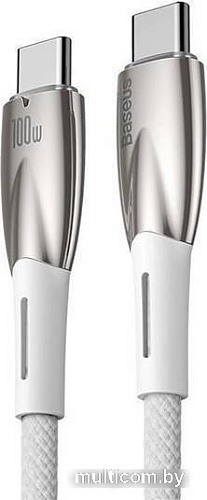 Кабель Baseus Glimmer Series Fast Charging Data Cable USB Type-C - Type-C 100W CADH000802 (2 м, белый)
