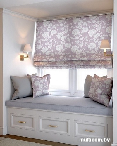 Римская штора Jalux Цветы 0466/3 65x170 (пудровый)