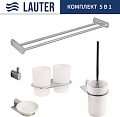 Набор аксессуаров для ванной Lauter 21SH2081 + 21SH2051 + 21SH2091 + 21SH42021 + 21SH2111 (Chrome, 5 предметов)