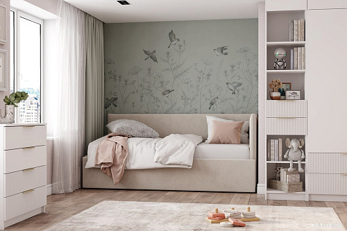 Кровать-тахта ДСВ Бенто 90x200 (кремовый)