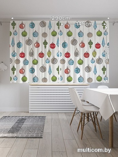 Комплект штор JoyArty Елочные игрушки Oxford DeLux 1.45x1.8 м pox_380823 (2 шт)