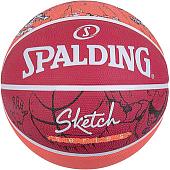 Баскетбольный мяч Spalding Sketch 84 381Z (7 размер, красный)