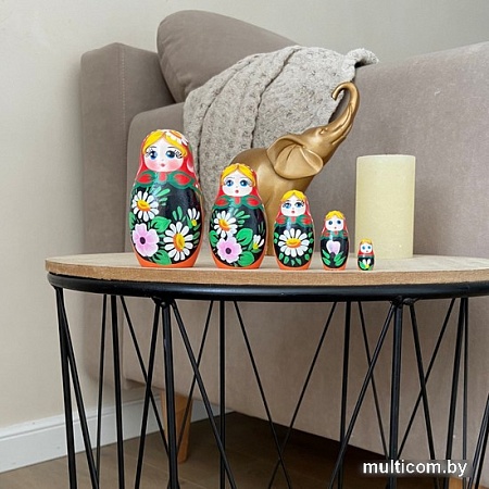 Развивающая игра Брестская Матрешка С цветами лилии и ромашки (набор 5 шт)