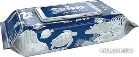 Влажные салфетки Skippy Premium с клапаном (4x70 шт)