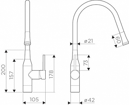 Смеситель Omoikiri Yatomi-BN-WH 4994250