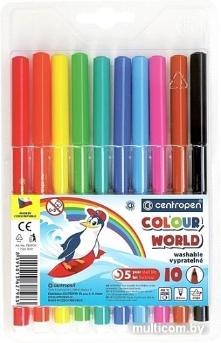 Фломастеры Centropen Цветной мир Пингвины 7550/10 TP (10 шт)